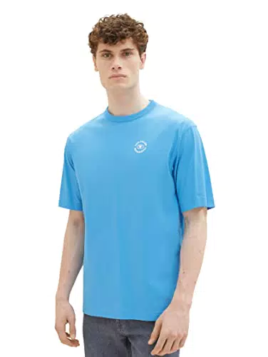 TOM TAILOR Herren 1036353 T-Shirt, 18395 - Rainy Sky Blue