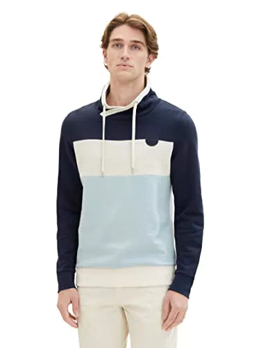 TOM TAILOR Herren 1037761 Colorblock Snood Sweatshirt
