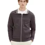 TOM TAILOR Herren 1037801 Sweatjacke mit Stehkragen aus Baumwolle