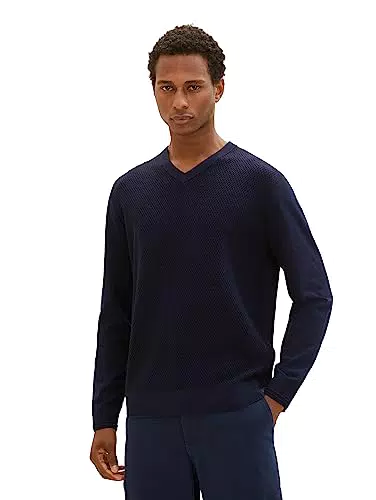 TOM TAILOR Herren 1038194 Cosy Strickpullover mit V-Ausschnitt