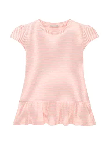 TOM TAILOR Mädchen T-Shirt 1035201, 31439 - Wool White Pink Stripe