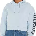 Tommy Hilfiger Damen Hoodie mit Kapuze, Blau, M