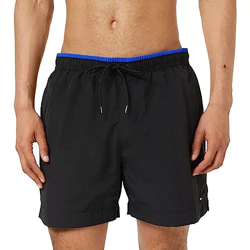 Tommy Hilfiger Herren Badehose Mittellang, Schwarz, S