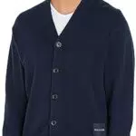 Tommy Hilfiger Herren Cardigan mit Knopfleiste, Blau