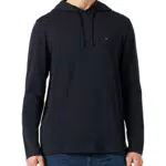 Tommy Hilfiger Herren Langarmshirt mit Kapuze, Blau