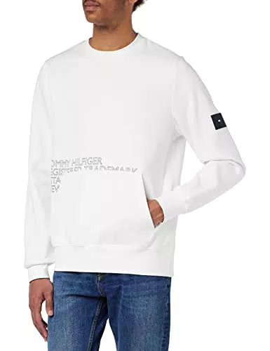 Tommy Hilfiger Herren Sweatshirt Badged Graphic Crewneck ohne Kapuze