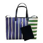 Tommy Hilfiger ICONIC TOMMY TOTE STRIPE MIX, grün, Gr. OS
