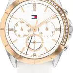 Tommy Hilfiger Multi Zifferblatt Quarz Uhr für Damen mit Weisses Silikonarmband - 1782388