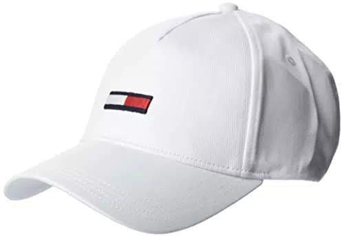 Tommy Jeans Herren TJM Flag Cap Baseballkappe, White