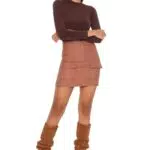 TRENDYOL Women's Damen Mini Bodycone A-Linie Webstoff Rock Skirt