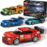 Vatos 4 Packung Speed Champions Rennwagen Bauset - 814 Stücke Fahrzeug Spielzeug für Jungen und Mädchen ab 612 Jahren