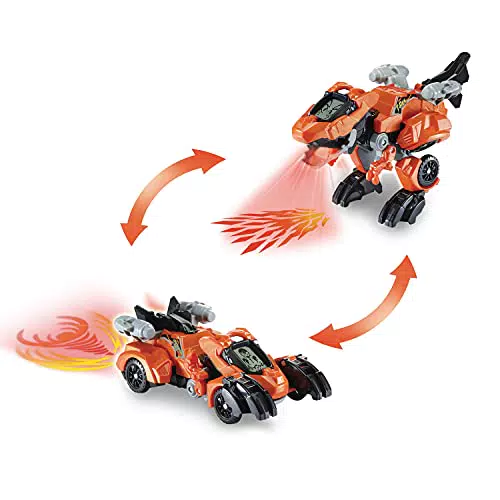 VTech Switch and Go Dinos Fire-T-Rex Dino-Auto-Transformer 2in1 Spielzeug mit LCD-Display