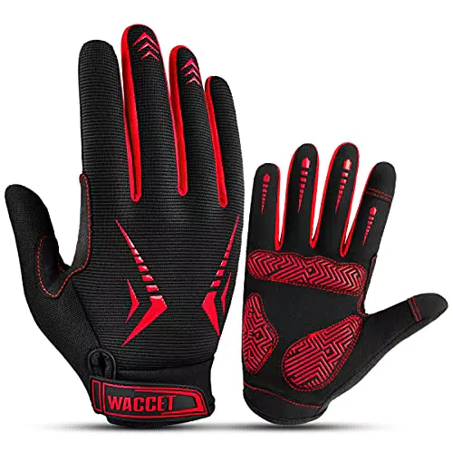 WACCET Fahrradhandschuhe Herren Winter, MTB Handschuhe SBR Gel Stoßdämpfung Anti-Rutsch Atmungsaktiv Touchscreen Fahrrad Handschuhe Winter Radhandschuhe für Herren Damen