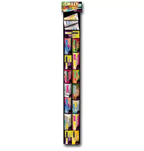 Weco Smiley Ultra Pack 18-teiliges Fontänen-Sortiment Jugendfeuerwerk der neuen Generation