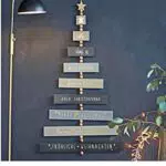 Weihnachtsdeko - Wanddeko-Schild X-MAS - Schriftzug Frohe Weihnachten - Holz - Grau
