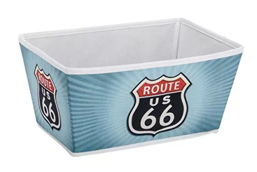 WENKO 21611100 Aufbewahrungskorb Vintage Route 66 M - Badkorb