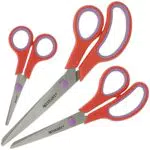 Westcott Easy Grip Scheren 3 Stück, 3er Set Universalscheren mit Komfort-Griff