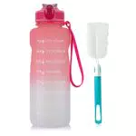WIEDALK 1.5 L Trinkflasche, BPA-freies Tritan-Material 1500 ml Große Sportwasserflasche mit Trinkhalm und Zeitmarkierung