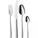 WMF Boston Edelstahl Besteck Set 6 Personen, Essbesteck Set 24 teilig