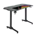 X Rocker Panther RGB Aluminium Carbon Gaming Tisch - Schreibtisch mit Neo Motion RGB-Beleuchtung