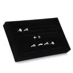 Yosoo Ring Schmuck Display Aufbewahrungsbox Tray Case Organizer für Krawattenklammer Ohrringe