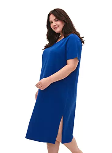 Zizzi Damen Große Größen Kleid Baumwolle Kurze Ärmel Gr 54-56 Surf The Web