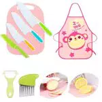 ZWOOS Kindermesser 9-teiliges Kinder-Küchenmesser-Set zum Schneiden und Kochen von Obst oder Gemüse für Kleinkinder