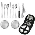 11pcs Camping Besteck Set, Campingbesteck Set, Portable Besteck Set