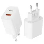 2Pack USB C Ladegerät mit Intelligent PD&QC, 2Port USB A+USB C Kompaktes Netzteil Stecker für iPhone 15/14/13/12/11/XR/iPad/AirPods