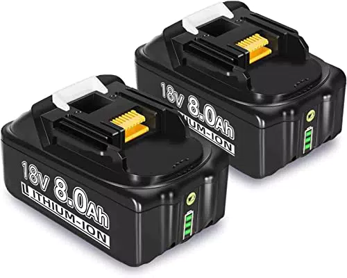 2X 8.0Ah Ersatzakkus für Makita Akku 18V Ersatzakku für Makita Akku BL1850 BL1850B BL1860 BL1860B BL1840B BL1840 BL1830 194205-3 LXT-400 mit LED Indikator für Makita 18V Akku