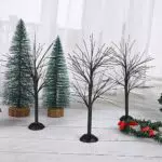 4 Künstlicher Baum Zweigbaum, 20 cm Weihnachtsbaum für Tischdekoration