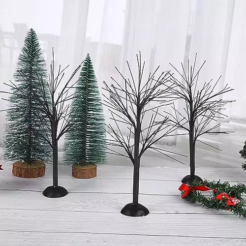 4 Künstlicher Baum Zweigbaum, 20 cm Weihnachtsbaum für Tischdekoration
