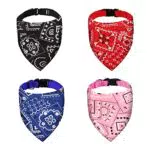 4 Packungen Bandanas für Hunde, Lätzchen aus Dreieck