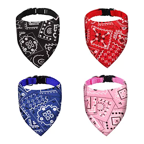 4 Packungen Bandanas für Hunde, Lätzchen aus Dreieck