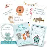45 Meilensteinkarten Baby für Junge und Mädchen als Geschenk zur Geburt
