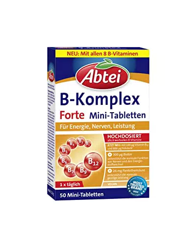 Abtei Vitamin B Komplex Forte - hochdosiert, für Energie