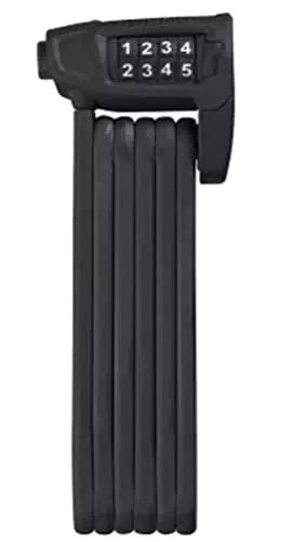 ABUS Faltschloss Bordo Combo Lite 6150/85 mit Tasche - Extra-leichtes Zahlenschloss aus Spezialstahl - ABUS-Sicherheitslevel 6 - 85 cm - Schwarz