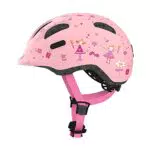 ABUS Kinderhelm Smiley 2.0 - Robuster Fahrradhelm für Mädchen und Jungs - Rosa mit Prinzessinnen-Muster