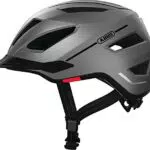 ABUS Stadthelm Pedelec 2.0 - Fahrradhelm mit Rücklicht und Regenhaube - für den Stadtverkehr - für Damen und Herren - Silber