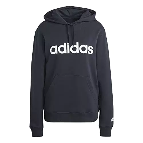 adidas Damen Essentials Linear Kapuzenpullover, Black/White