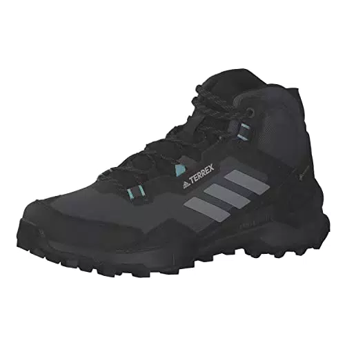 adidas Damen Terrex Ax4 Mid GTX Walking Shoe, Core Black/Grey/Mint Ton