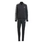 adidas, Essentials 3-Stripes, Trainingsanzug, Oben: Schwarz/Weiß Unten: Schwarz/Weiß