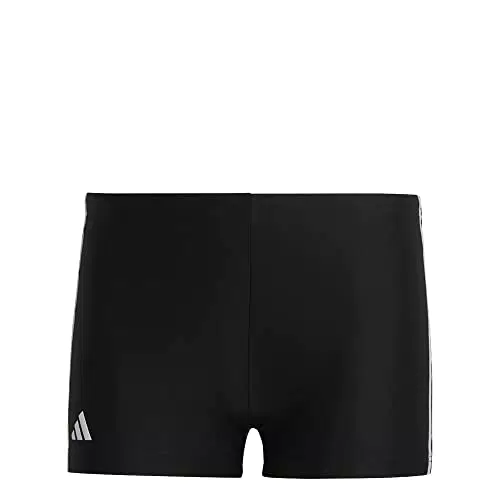 adidas Herren 3 Stripes Boxer-Badehosen, Black/White