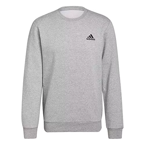 adidas Herren Essentials Fleece Sweatshirt, Mgreyh/Schwarz