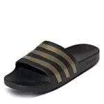 adidas Unisex Adilette Aqua Schlappen, Core Black/Gold Met./Core Black