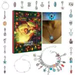 Adventskalender 2023, Weihnachts Adventskalender, Adventskalender Schmuck für Mädchen mit 3 verstellbaren Armbändern und 1 Kette und 22 Charm Beads Countdown zum Weihnachtskalender DIY