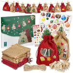 Adventskalender zum Befüllen 2023 : Jute Adventskalender zum Selbstbefüllen mit Beuteln