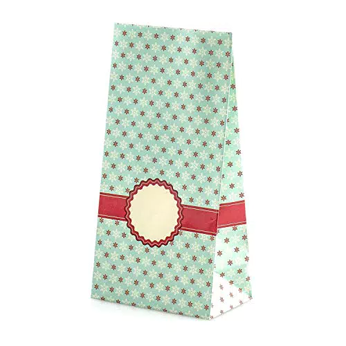 Adventskalender zum Befüllen Snow Christal 24 beschichtete Papiertüten Geschenktüten Weihnachten
