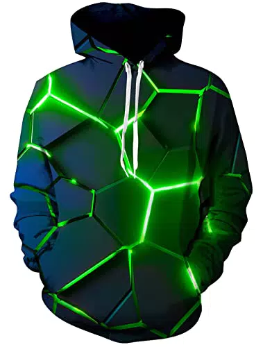 ALISISTER Unisex Hoodies 3D Neuheit Geometrie Druck Pullover Kapuzenpullover Herren Damen Beiläufig Langarm Hooded Sweatshirts mit Taschen