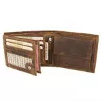 ALMADIH Leder Portemonnaie RFID Schutz querformat 15 Kartenfächer Premium Rindsleder mit Geschenkbox Herren Börse Geldbörse Geldbeutel Portmonee Brieftasche Unisex quer braun